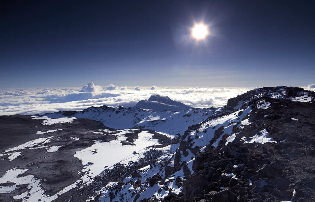 View from summit of Mt Kilimanjaro