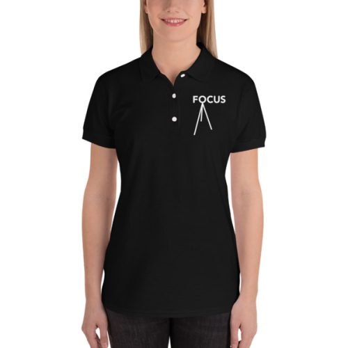 Focus Embroidered Polo - Women's - Black - Image 2