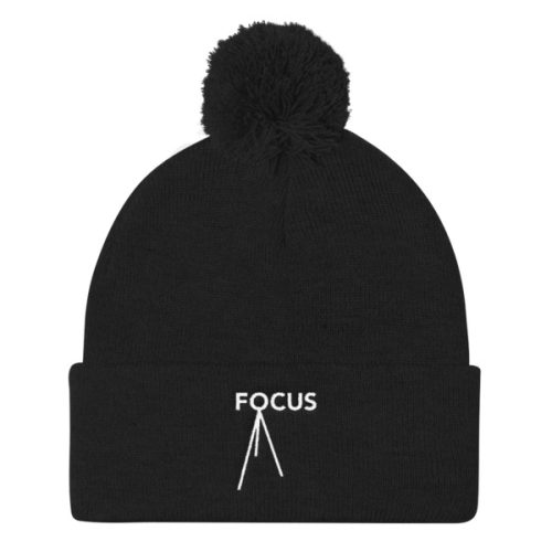 Focus Beanie with Pom Pom - Black