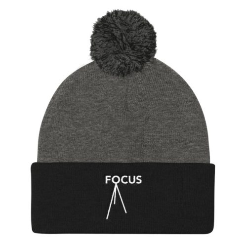 Focus Beanie with Pom Pom – Grey and Black