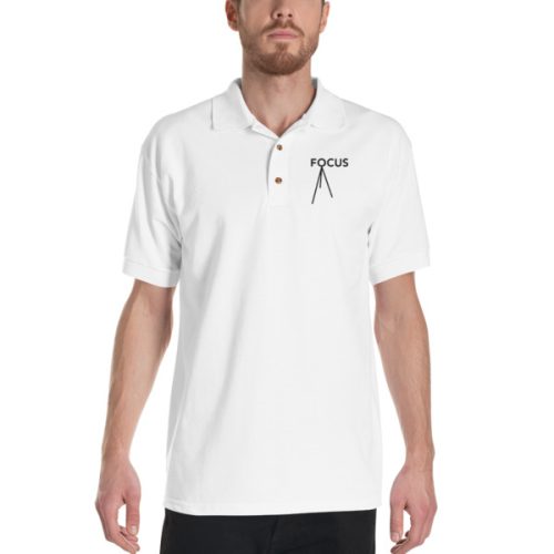 Focus Embroidered Polo - Unisex - White - Image 2