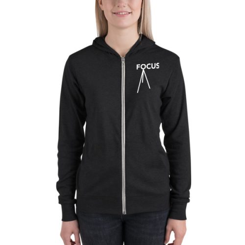 Focus Hoodie - Lightweight Zip Hoodie - Unisex