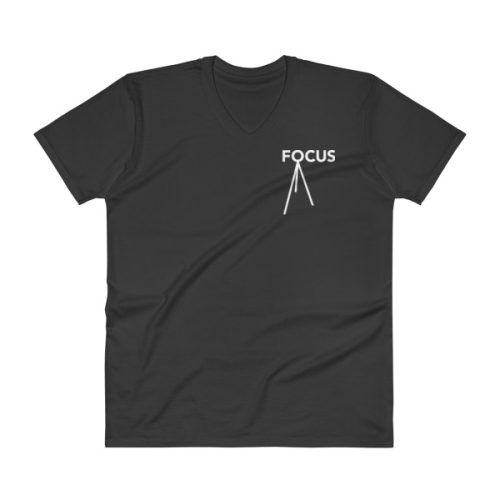 Premium Focus T-Shirt – Short-Sleeve – Men's V-Neck Style - Black